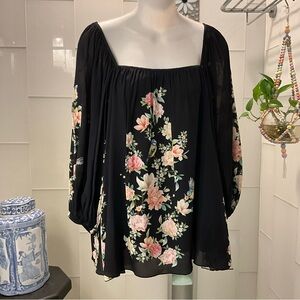 NWT$295 Jade By Johnny Was Birdie Top SMALL Black